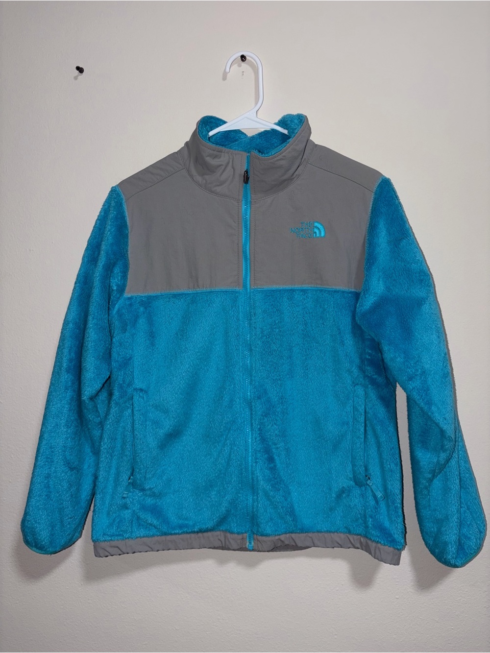 The North Face Kids' Teal and Gray Denali Fleece Jacket